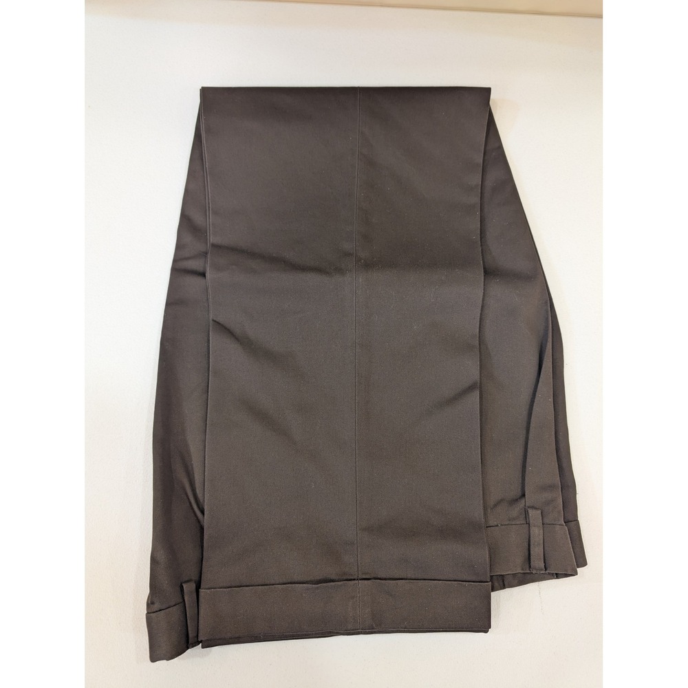 Saddlebred Mens Distinctive Style Brown Pleated No Iron‎ Comfort Waist Pants NWT - Picture 2 of 3